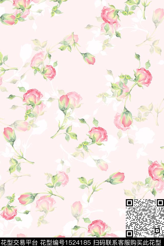 花卉小清新小碎花数码印花华亿平台下载（图片编号: 1524185） - 瓦栏（Walan）