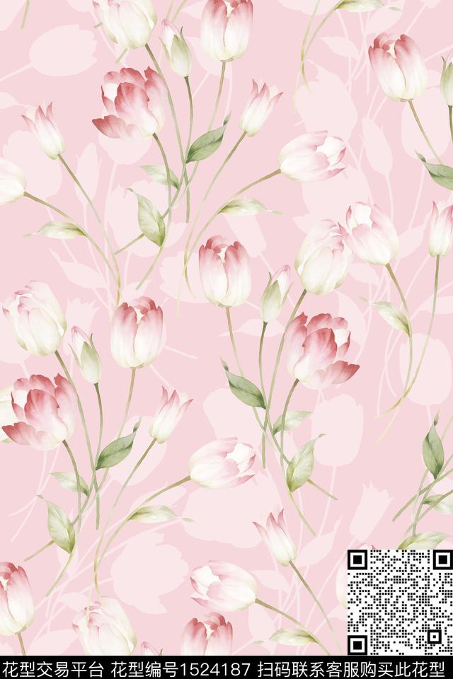 花卉小清新小碎花数码印花华亿平台下载（图片编号: 1524187） - 瓦栏（Walan）