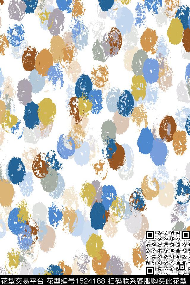 色块女装抽象数码印花华亿平台下载（图片编号: 1524188） - 瓦栏（Walan）