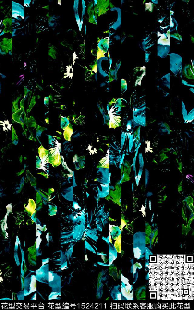 男装纹理抽象数码印花华亿平台下载（图片编号: 1524211） - 瓦栏（Walan）