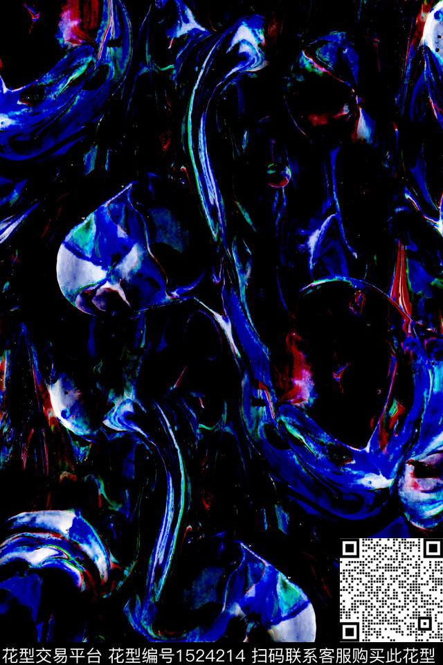 男装抽象纹理数码印花华亿平台下载（图片编号: 1524214） - 瓦栏（Walan）