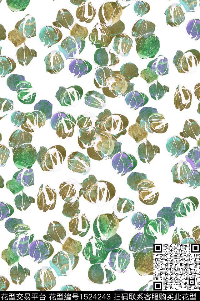 抽象女装不规则数码印花华亿平台下载（图片编号: 1524243） - 瓦栏（Walan）