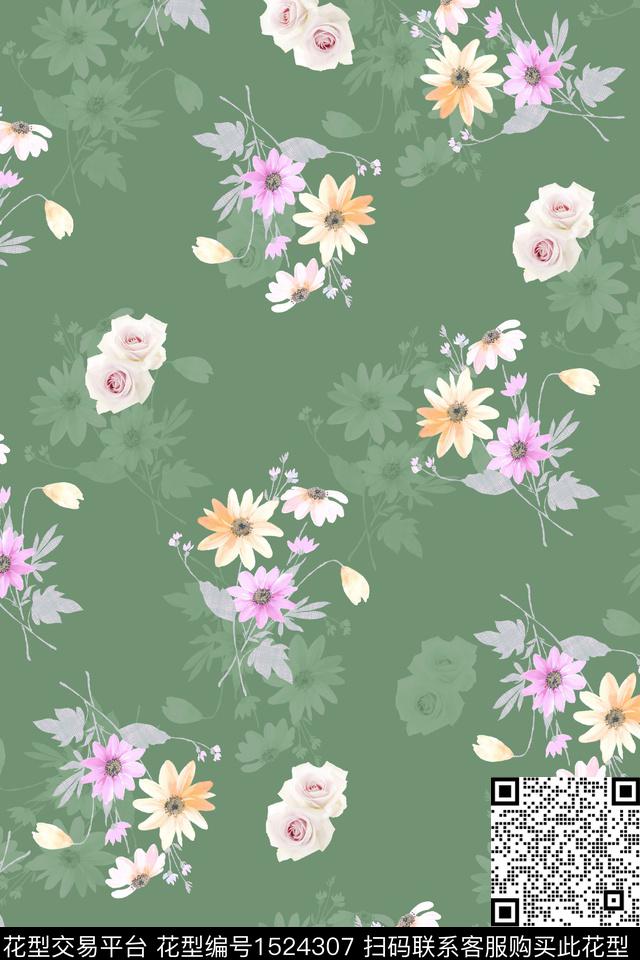 花卉小清新小碎花数码印花华亿平台下载（图片编号: 1524307） - 瓦栏（Walan）