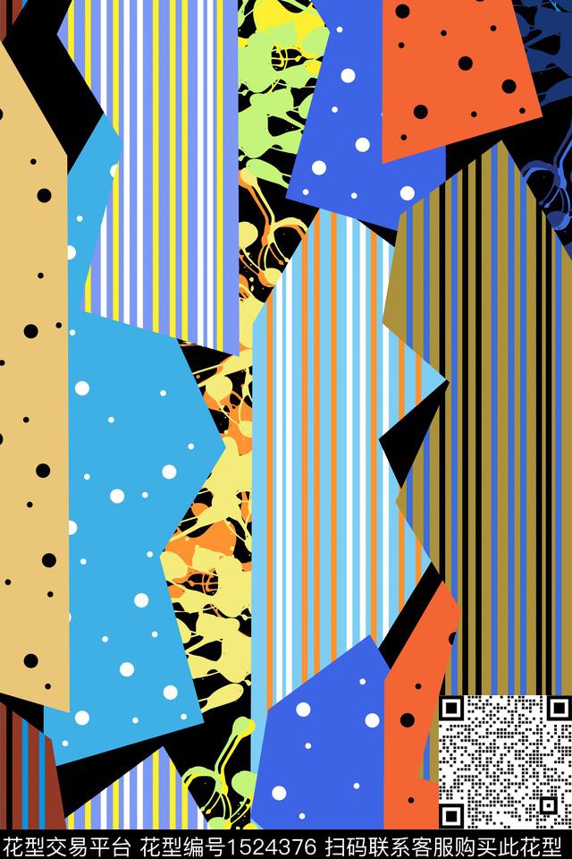 抽象男装户外家居服传统印花华亿平台下载（图片编号: 1524376） - 瓦栏（Walan）