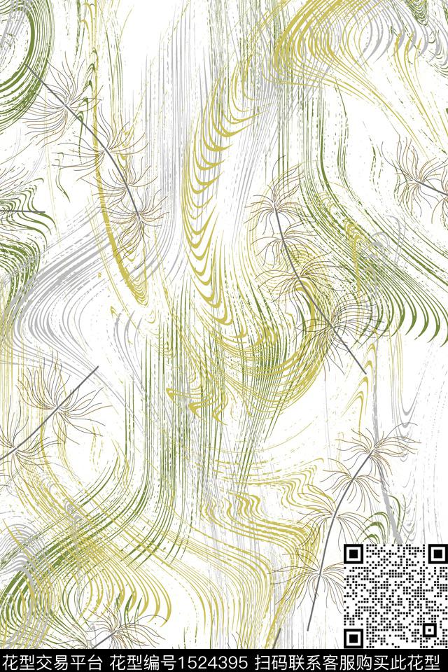 肌理抽象花卉抽象数码印花华亿平台下载（图片编号: 1524395） - 瓦栏（Walan）