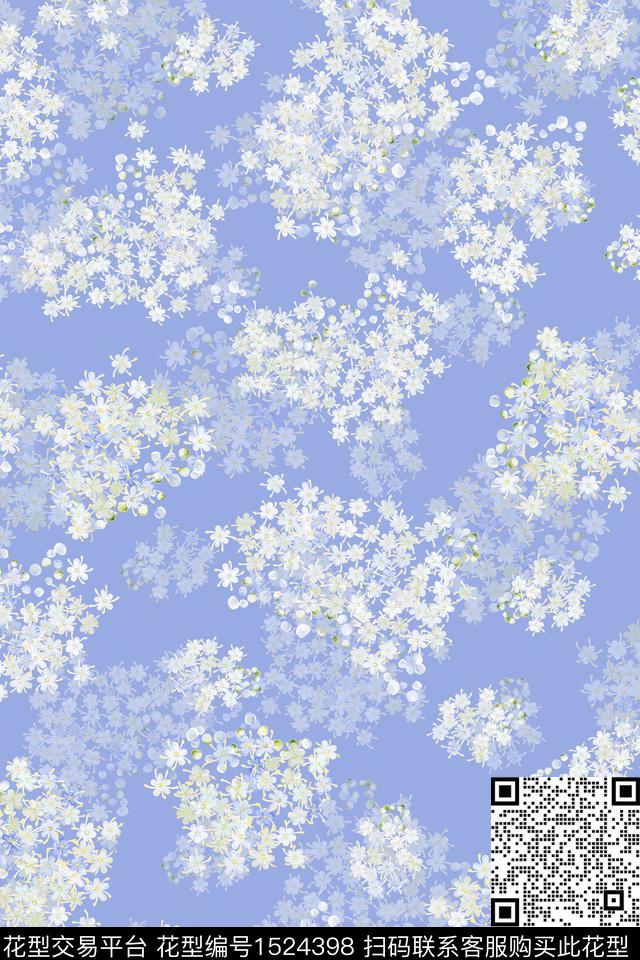 花卉小清新小碎花数码印花华亿平台下载（图片编号: 1524398） - 瓦栏（Walan）