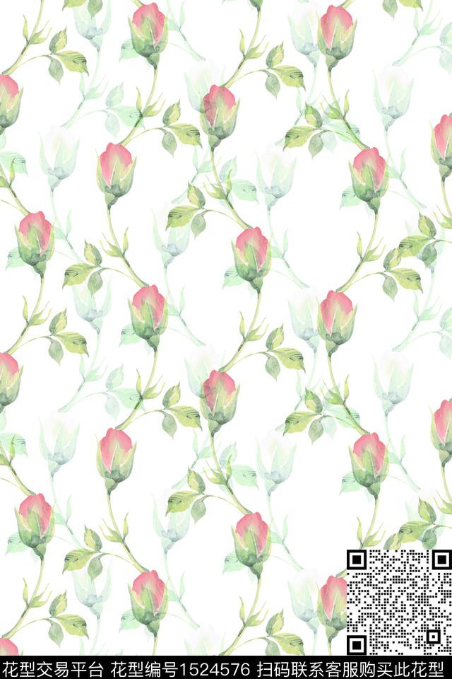 花卉小清新小碎花数码印花华亿平台下载（图片编号: 1524576） - 瓦栏（Walan）