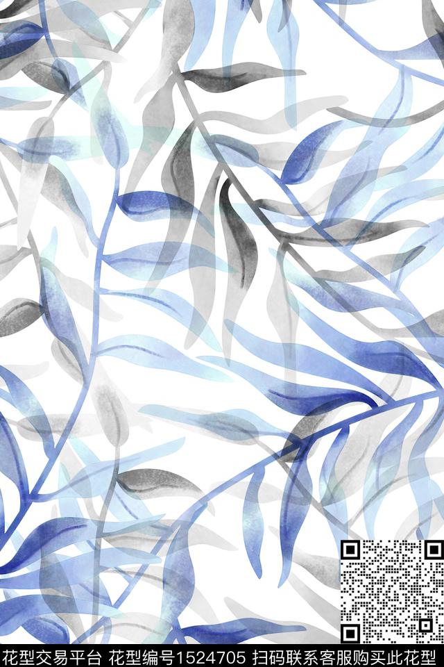 绿植树叶叶子数码印花华亿平台下载（图片编号: 1524705） - 瓦栏（Walan）