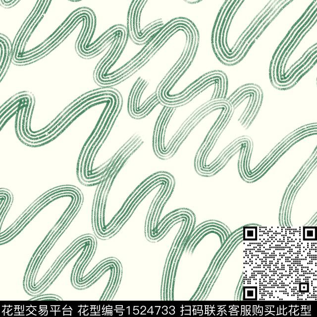线条抽象手绘数码印花华亿平台下载（图片编号: 1524733） - 瓦栏（Walan）