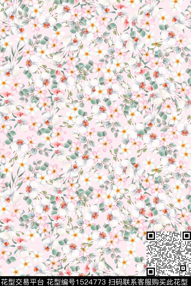 花卉小清新小碎花数码印花华亿平台下载（图片编号: 1524773） - 瓦栏（Walan）
