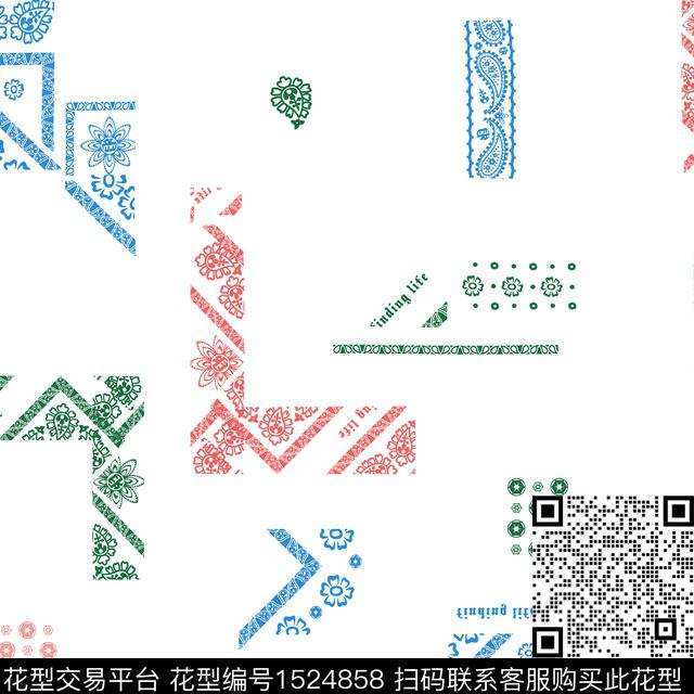 几何简约男装传统印花华亿平台下载（图片编号: 1524858） - 瓦栏（Walan）