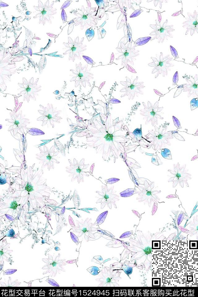 民族花卉定位花数码华亿平台数码印花华亿平台下载（图片编号: 1524945） - 瓦栏（Walan）