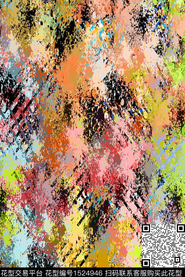 抽象男装户外家居服数码印花华亿平台下载（图片编号: 1524946） - 瓦栏（Walan）