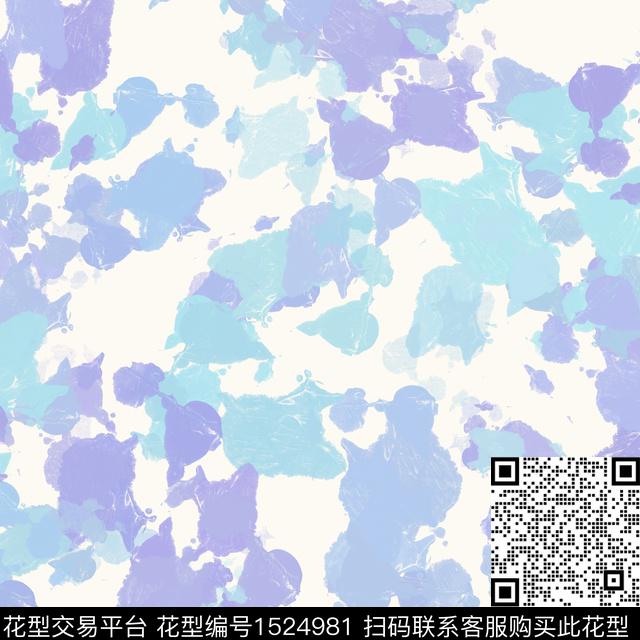 抽象手绘艺术数码印花华亿平台下载（图片编号: 1524981） - 瓦栏（Walan）