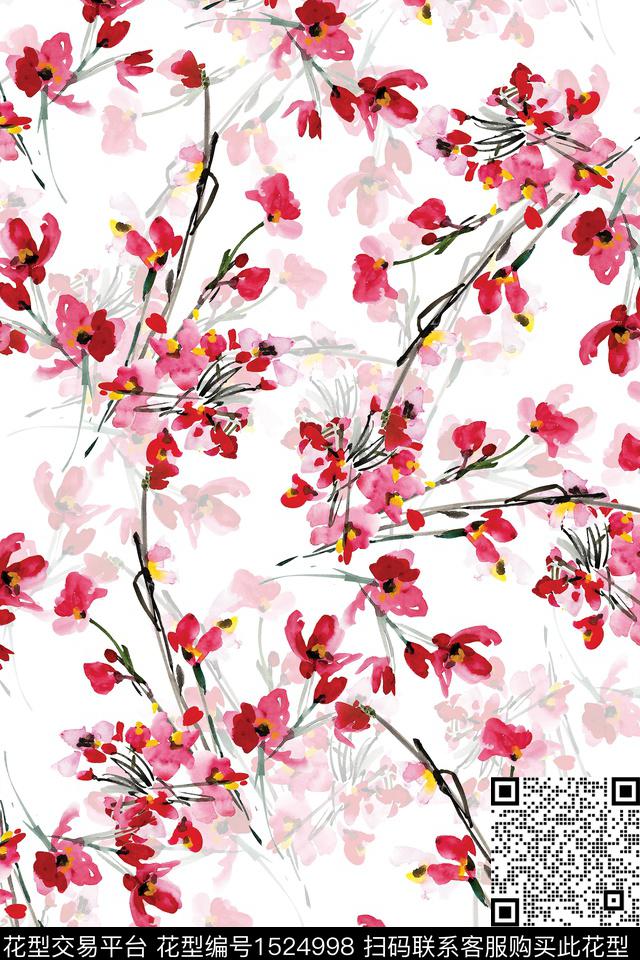 花卉小清新小碎花数码印花华亿平台下载（图片编号: 1524998） - 瓦栏（Walan）