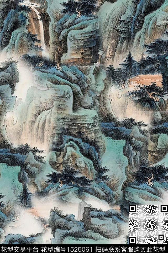 国画中国风旗袍香云纱数码印花华亿平台下载（图片编号: 1525061） - 瓦栏（Walan）