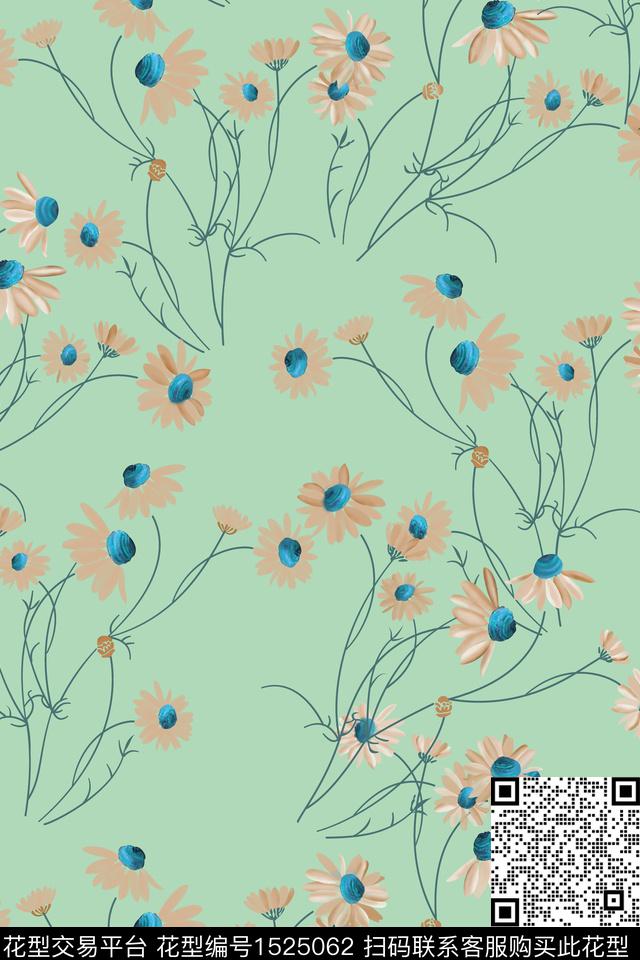 绿植树叶彩底花卉花卉数码印花华亿平台下载（图片编号: 1525062） - 瓦栏（Walan）
