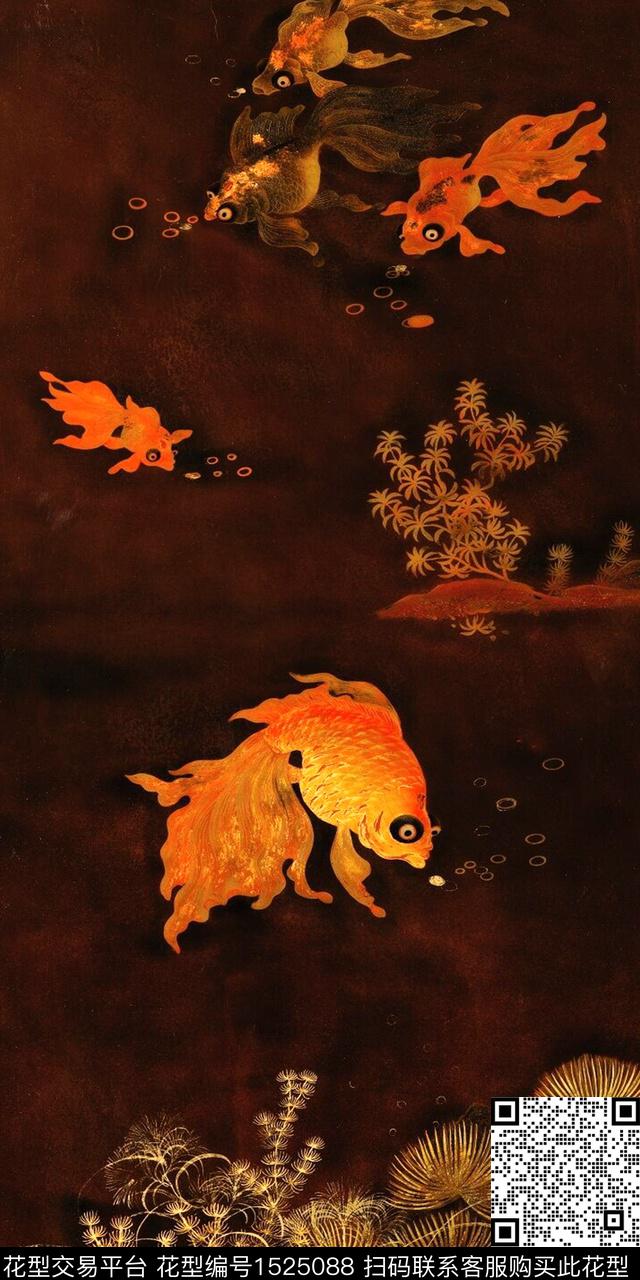 民族花卉定位花香云纱数码印花华亿平台下载（图片编号: 1525088） - 瓦栏（Walan）