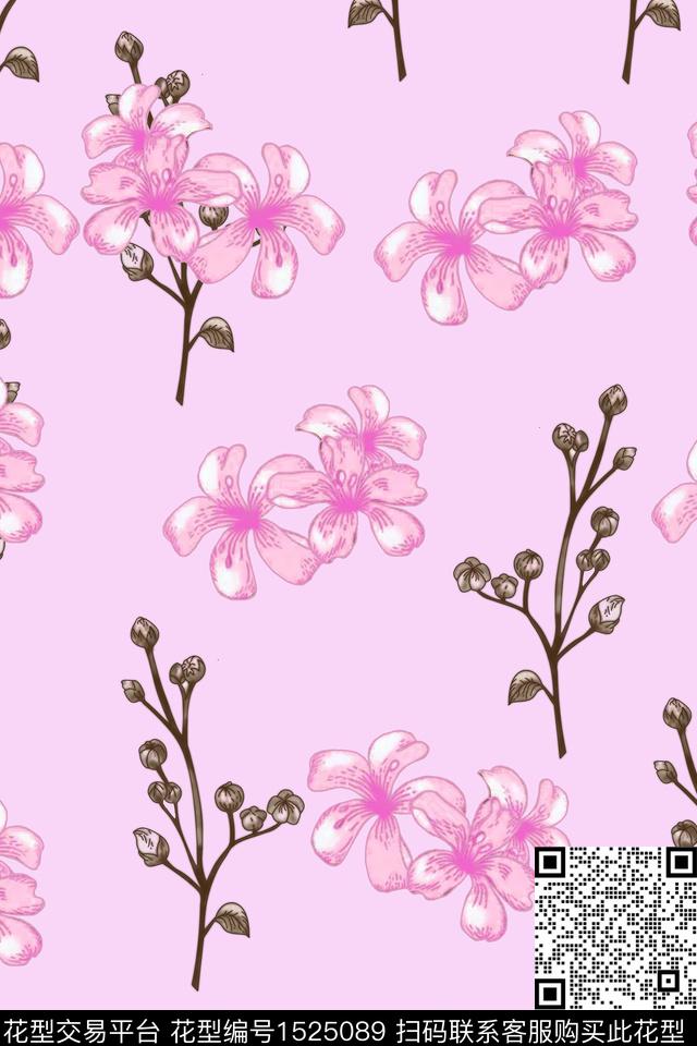 民族花卉定位花数码华亿平台数码印花华亿平台下载（图片编号: 1525089） - 瓦栏（Walan）