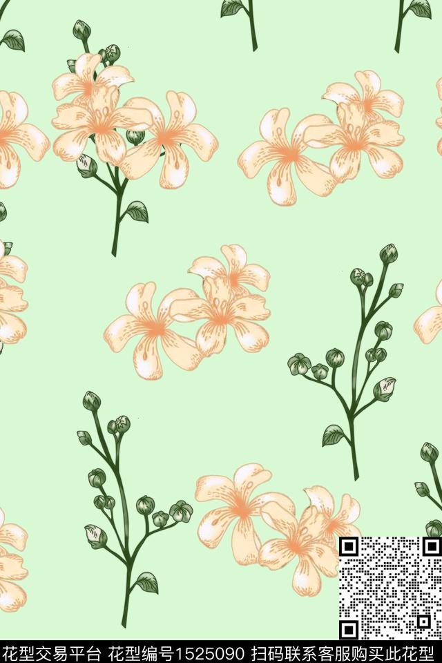 民族花卉定位花数码华亿平台数码印花华亿平台下载（图片编号: 1525090） - 瓦栏（Walan）