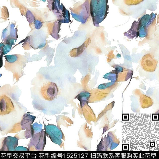 绿植树叶数码华亿平台抽象花卉数码印花华亿平台下载（图片编号: 1525127） - 瓦栏（Walan）