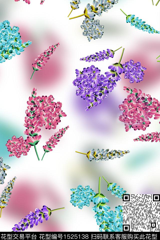 数码华亿平台花卉花穗数码印花华亿平台下载（图片编号: 1525138） - 瓦栏（Walan）