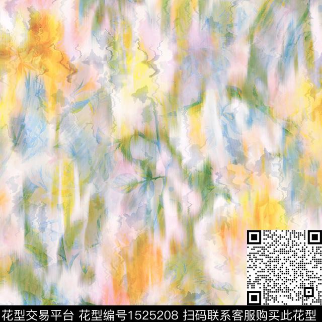 数码华亿平台抽象花卉女装数码印花华亿平台下载（图片编号: 1525208） - 瓦栏（Walan）