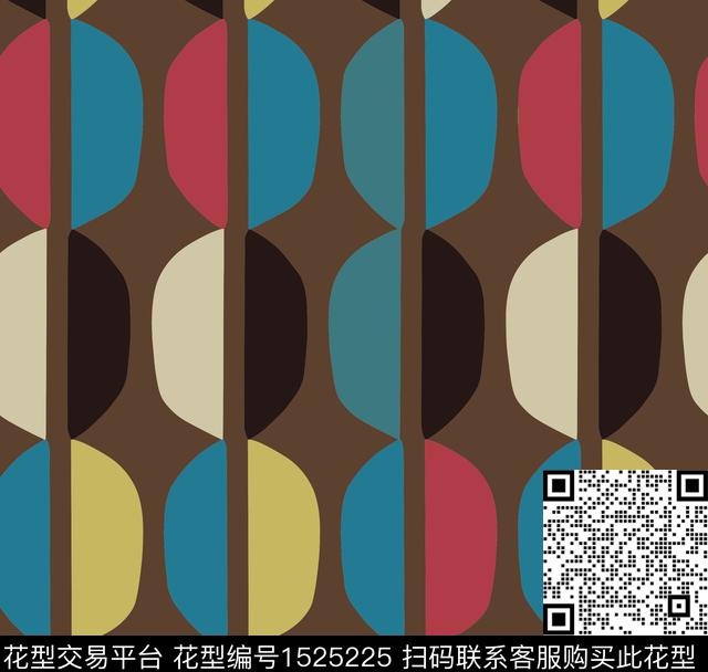 几何圆形几何抽象数码印花华亿平台下载（图片编号: 1525225） - 瓦栏（Walan）