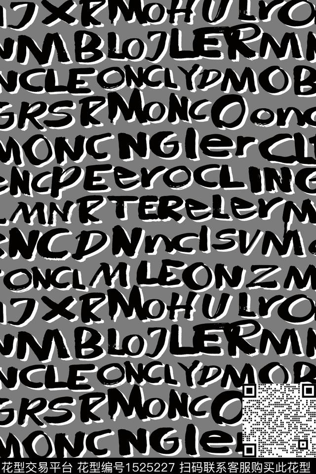 字母趣味数码印花华亿平台下载（图片编号: 1525227） - 瓦栏（Walan）