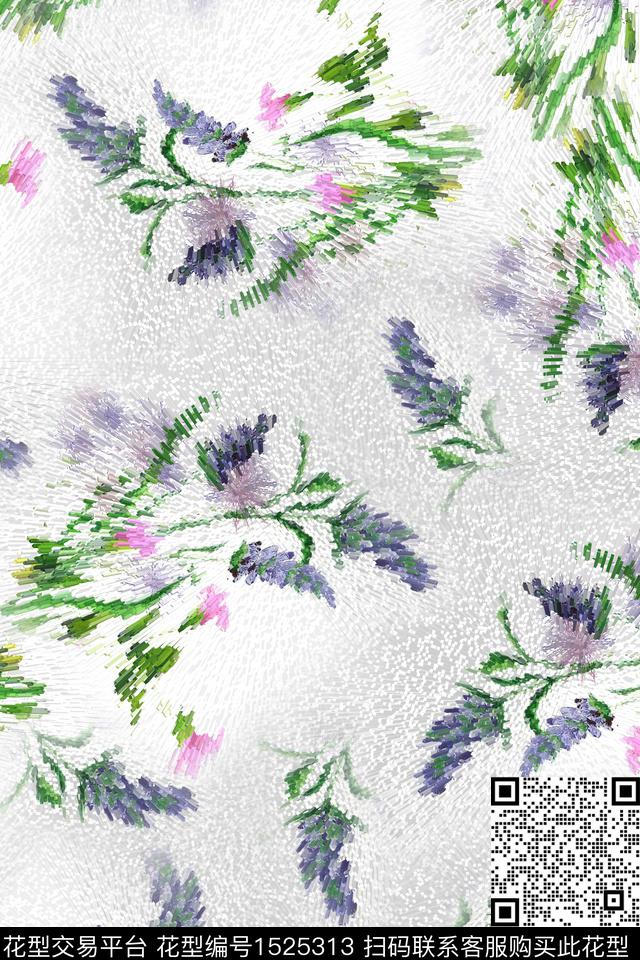 数码华亿平台格子花卉数码印花华亿平台下载（图片编号: 1525313） - 瓦栏（Walan）