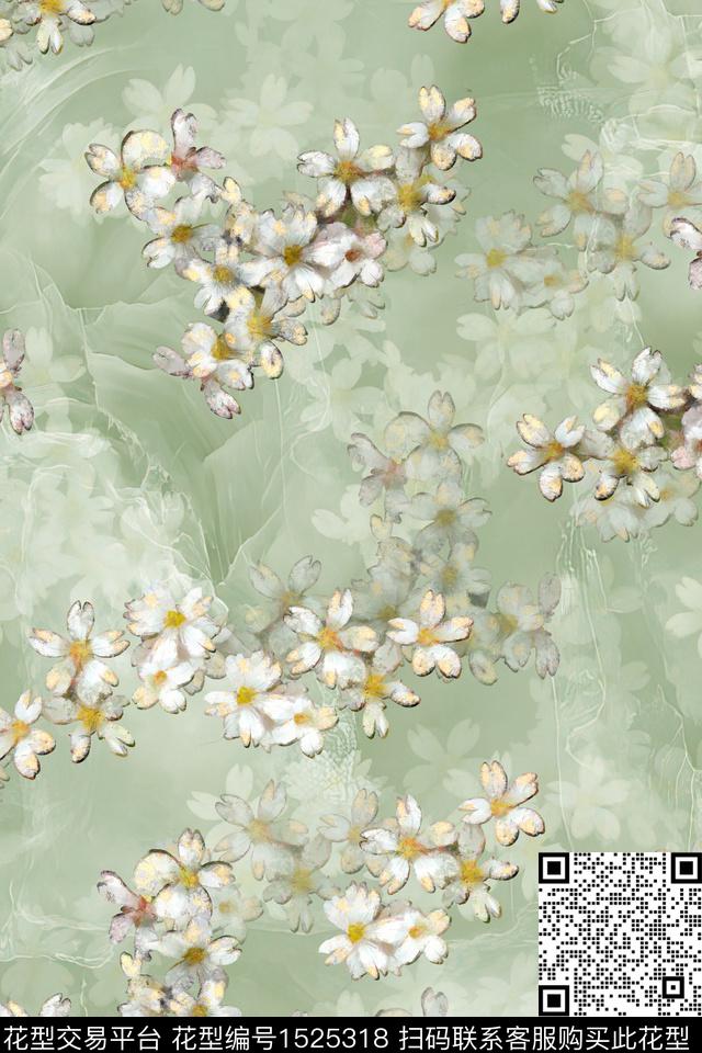 时尚花卉小清新数码印花华亿平台下载（图片编号: 1525318） - 瓦栏（Walan）