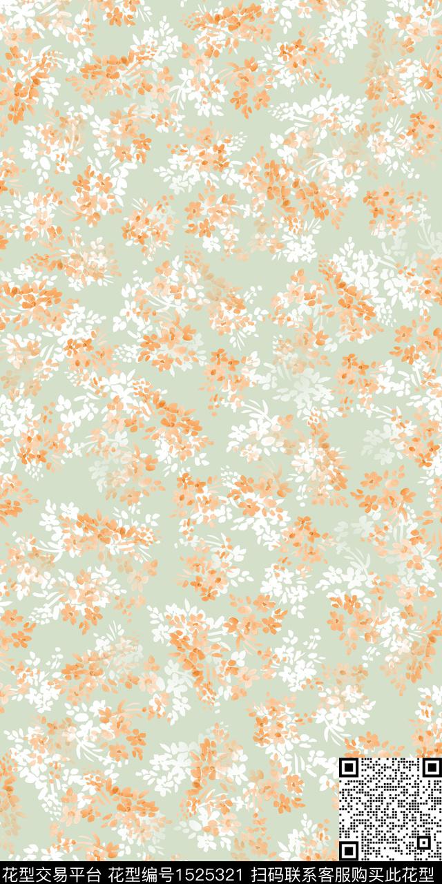 花卉小清新小碎花数码印花华亿平台下载（图片编号: 1525321） - 瓦栏（Walan）