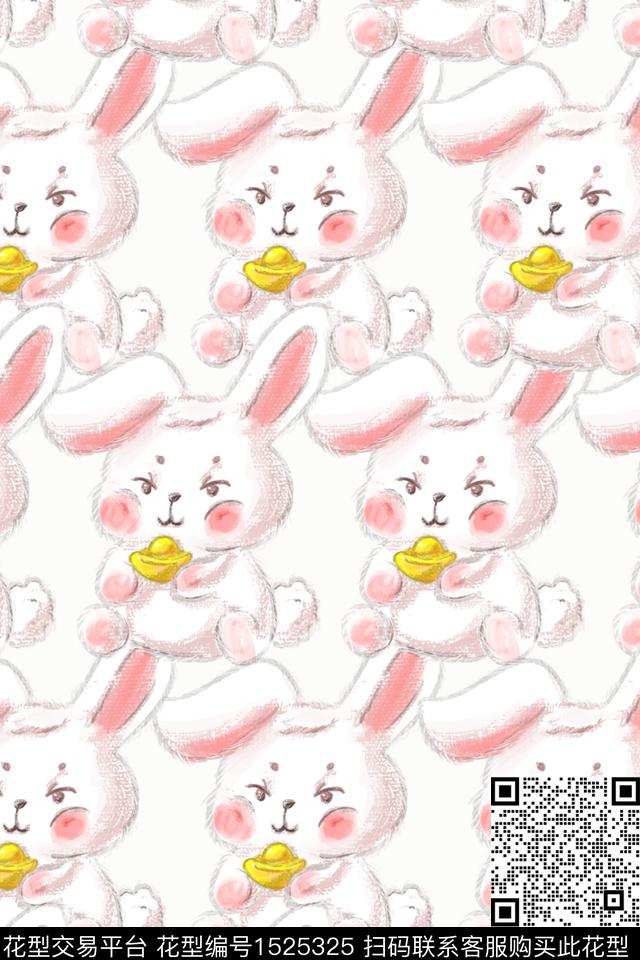 可爱卡通动物手绘数码印花华亿平台下载（图片编号: 1525325） - 瓦栏（Walan）