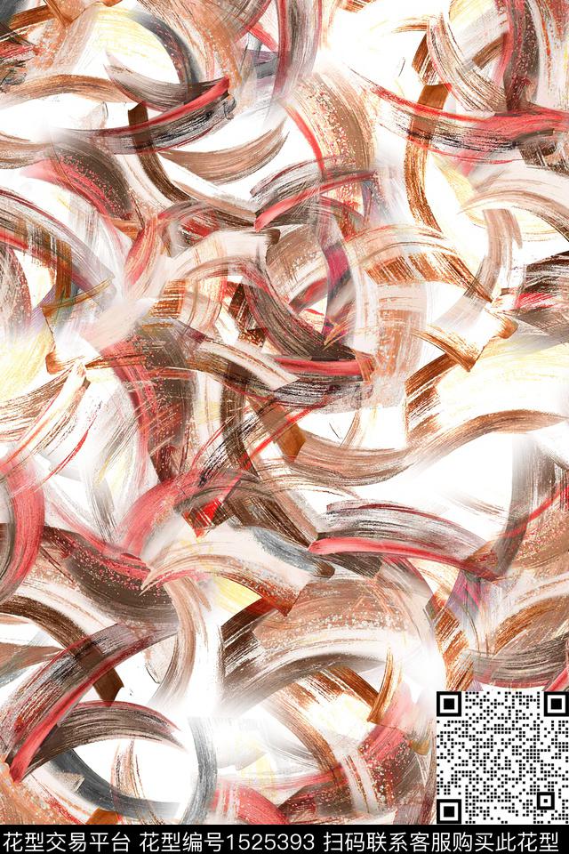 时尚抽象女装数码印花华亿平台下载（图片编号: 1525393） - 瓦栏（Walan）