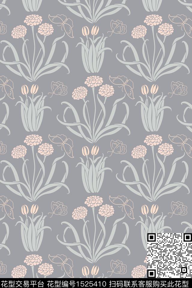 花卉传统华亿平台艺术墙纸数码印花华亿平台下载（图片编号: 1525410） - 瓦栏（Walan）