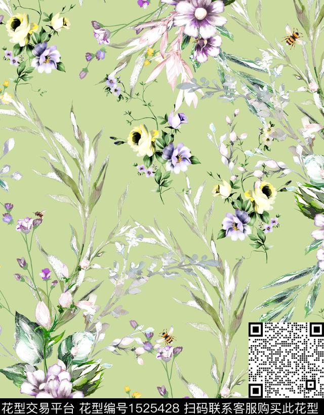 大牌风女装植物数码印花华亿平台下载（图片编号: 1525428） - 瓦栏（Walan）