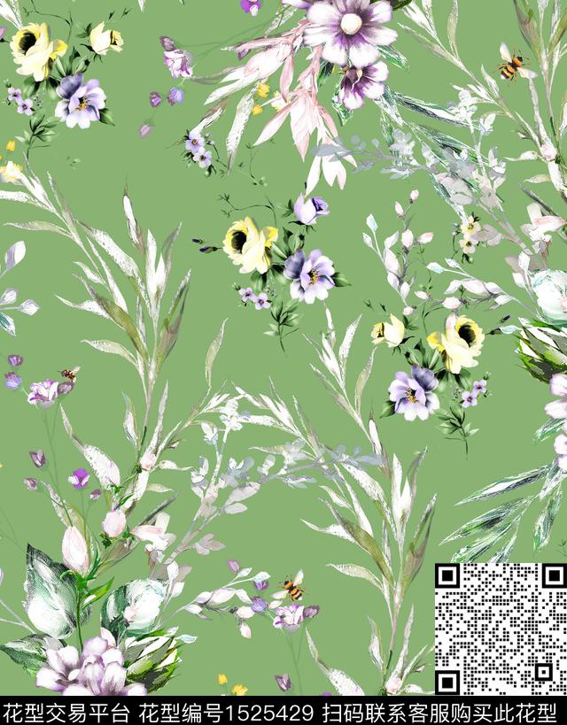 大牌风女装植物数码印花华亿平台下载（图片编号: 1525429） - 瓦栏（Walan）