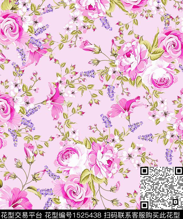 女装花卉大牌风数码印花华亿平台下载（图片编号: 1525438） - 瓦栏（Walan）