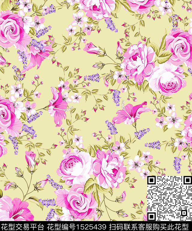 女装花卉大牌风数码印花华亿平台下载（图片编号: 1525439） - 瓦栏（Walan）
