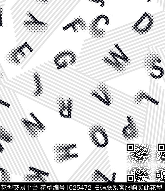 大牌男装字母男装字母条纹印花数码印花华亿平台下载（图片编号: 1525472） - 瓦栏（Walan）