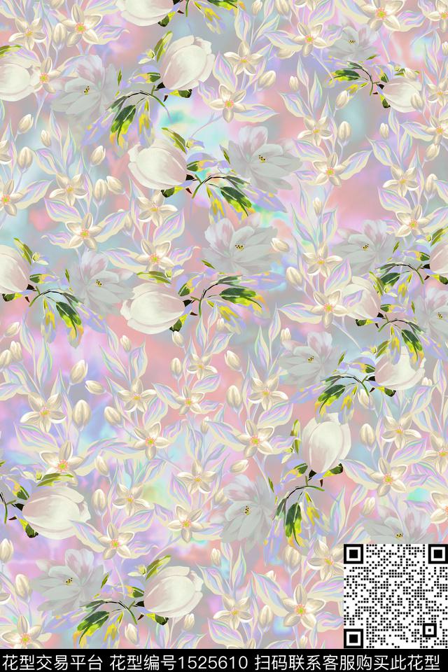 女装花卉镭射数码印花华亿平台下载（图片编号: 1525610） - 瓦栏（Walan）