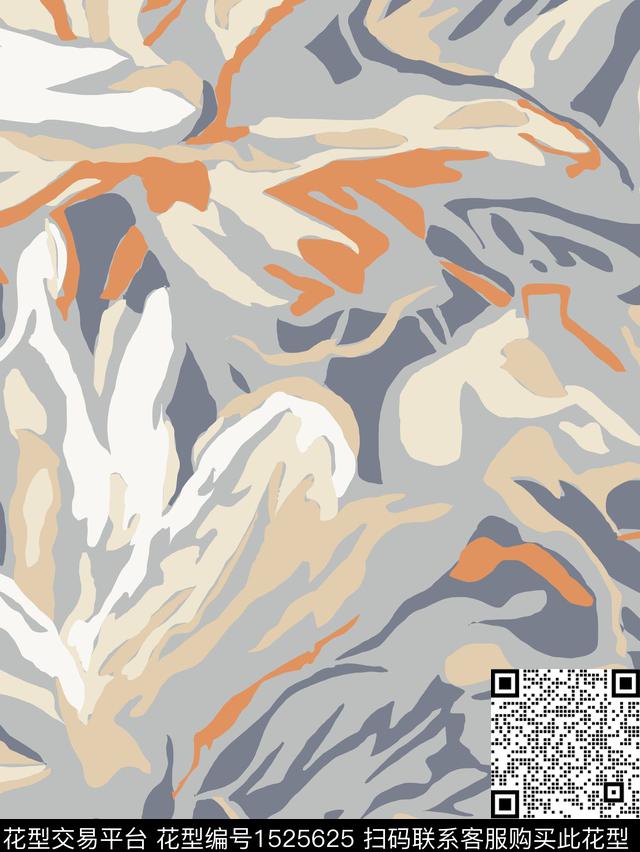 抽象花卉数码印花华亿平台下载（图片编号: 1525625） - 瓦栏（Walan）