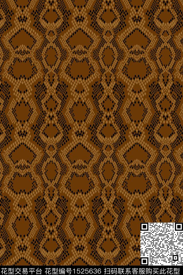 几何蛇纹数码印花华亿平台下载（图片编号: 1525636） - 瓦栏（Walan）