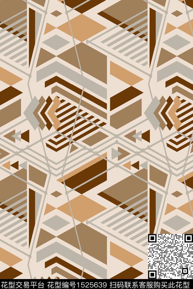 线条男装几何数码印花华亿平台下载（图片编号: 1525639） - 瓦栏（Walan）