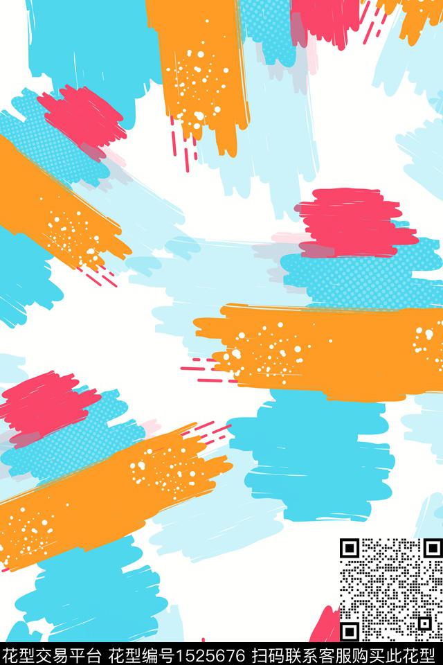 童装涂鸦抽象数码印花华亿平台下载（图片编号: 1525676） - 瓦栏（Walan）