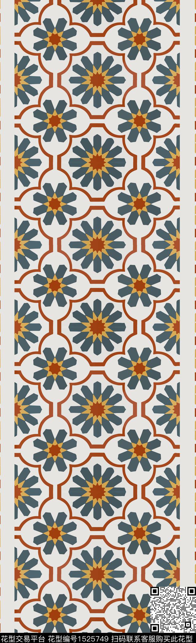 几何花卉几何花卉数码印花华亿平台下载（图片编号: 1525749） - 瓦栏（Walan）