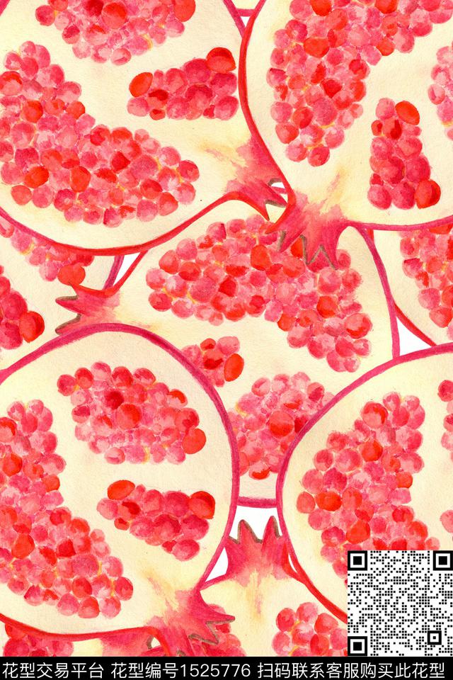水果水彩食物数码印花华亿平台下载（图片编号: 1525776） - 瓦栏（Walan）