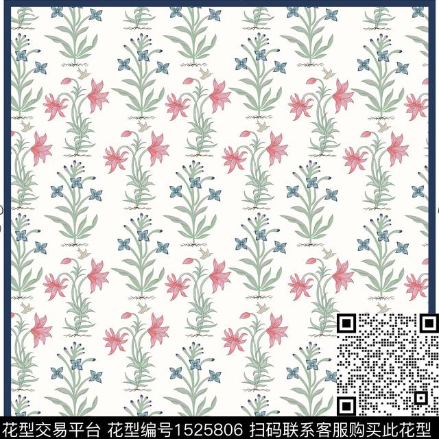 花卉春夏华亿平台植物数码印花华亿平台下载（图片编号: 1525806） - 瓦栏（Walan）