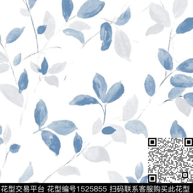 叶子床品手绘传统印花华亿平台下载（图片编号: 1525855） - 瓦栏（Walan）