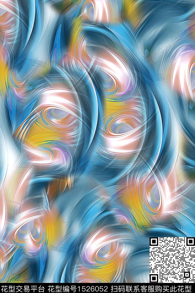 抽象肌理水彩数码印花华亿平台下载（图片编号: 1526052） - 瓦栏（Walan）
